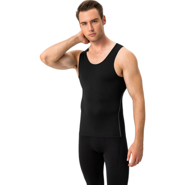 Anna Kaci Anna-Kaci Active Men's Compression Tank Top With Scoop Neck Design And Slimming Body Shaper Fit