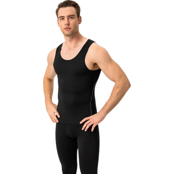 Anna Kaci Anna-Kaci Active Men's Compression Tank Top With Scoop Neck Design And Slimming Body Shaper Fit