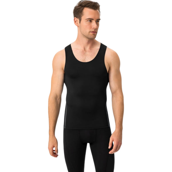 Anna Kaci Anna-Kaci Active Men's Compression Tank Top With Scoop Neck Design And Slimming Body Shaper Fit