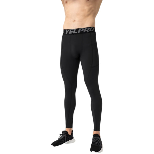 Anna Kaci Anna-Kaci Active Men's Full Length Compression Leggings With Wide Waistband And Moisture-Wicking Stretch Fabric