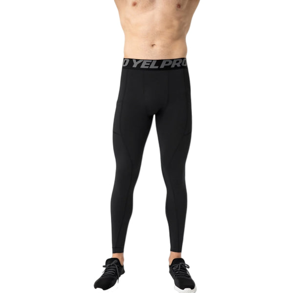 Anna Kaci Anna-Kaci Active Men's Full Length Compression Leggings With Wide Waistband And Moisture-Wicking Stretch Fabric