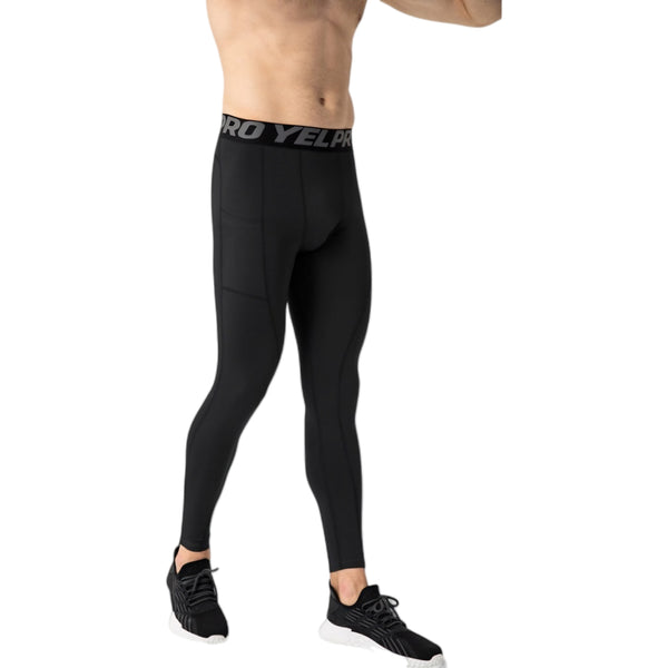 Anna Kaci Anna-Kaci Active Men's Full Length Compression Leggings With Wide Waistband And Moisture-Wicking Stretch Fabric