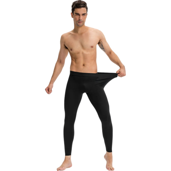 Anna Kaci Anna-Kaci Active Men's Full Length Seamless Compression Leggings With Smooth Wide Waistband And Second-Skin Fit