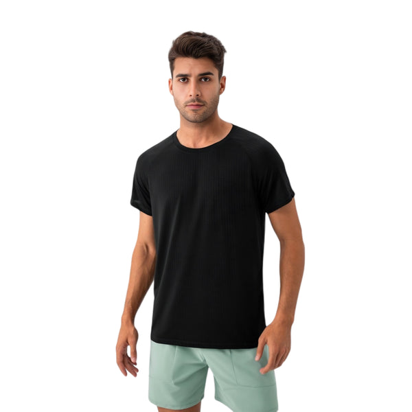 Anna Kaci Anna-Kaci Active Men's Lightweight Performance T-Shirt With Moisture-Wicking Fabric And Raglan Sleeves