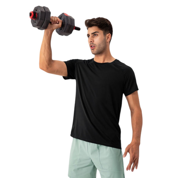 Anna Kaci Anna-Kaci Active Men's Lightweight Performance T-Shirt With Moisture-Wicking Fabric And Raglan Sleeves