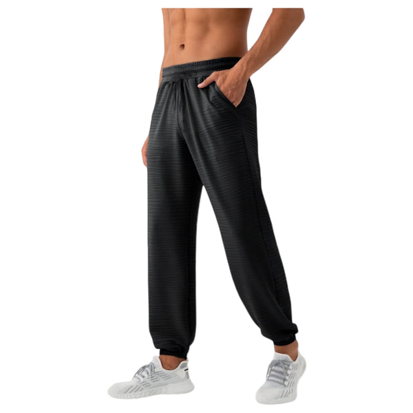 Anna Kaci Anna-Kaci Active Men's Lightweight Textured Jogger Pants With Elastic Waist And Cuffed Ankles For Active And Casual Wear