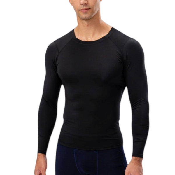 anna kaci Anna-Kaci Active Men's Long Sleeve Compression Shirt with Crew Neck and Moisture-Wicking Stretch Fabric