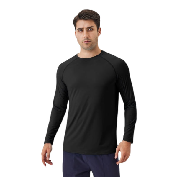 Anna Kaci Anna-Kaci Active Men's Long Sleeve Performance Shirt With Raglan Sleeves And Lightweight Stretch Fabric