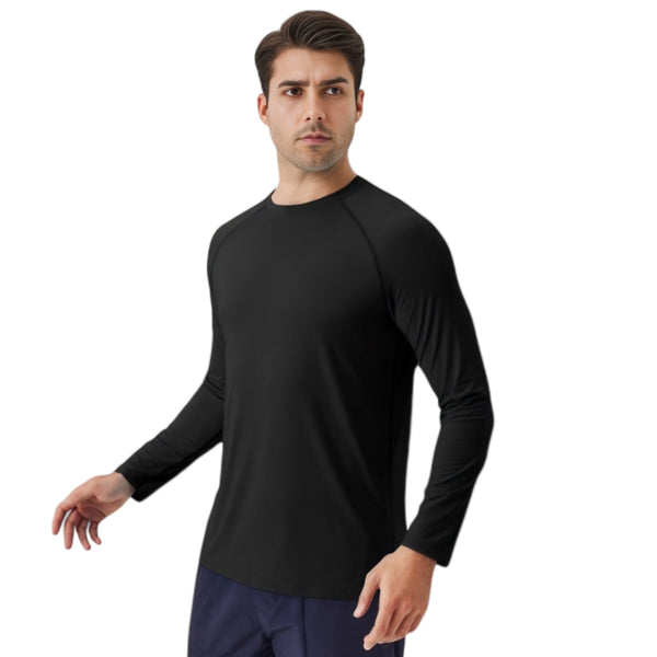 Anna Kaci Anna-Kaci Active Men's Long Sleeve Performance Shirt With Raglan Sleeves And Lightweight Stretch Fabric