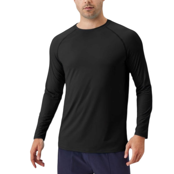 anna kaci Anna-Kaci Active Men's Long Sleeve Performance Shirt with Raglan Sleeves and Lightweight Stretch Fabric