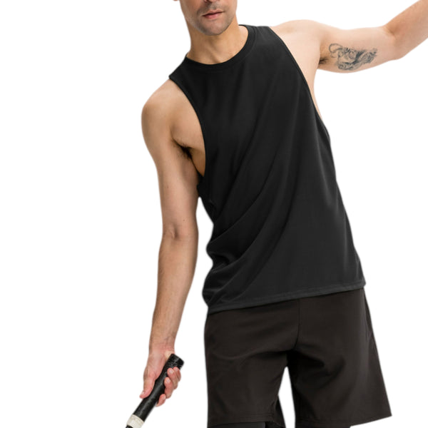 anna kaci Anna-Kaci Active Men's Muscle Workout Tank Top with Deep Armholes and Lightweight Breathable Fabric