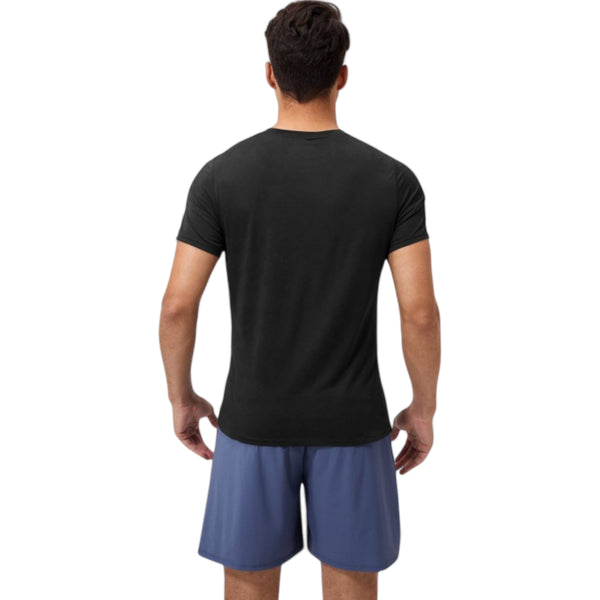 Anna Kaci Anna-Kaci Active Men's Performance Crew Neck Athletic T-Shirt With Subtle Hex Pattern And Moisture-Wicking Fabric