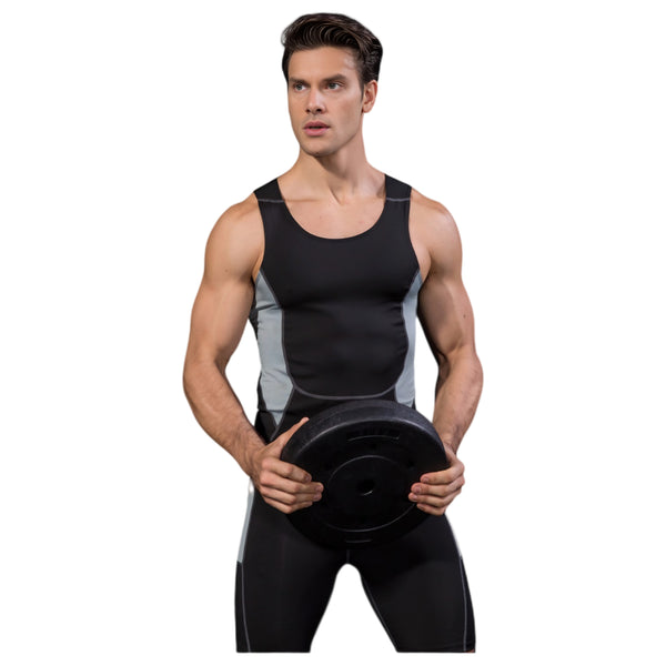 Anna Kaci Anna-Kaci Active Men's Sleeveless Compression Tank Top With Mesh Panels And Stretch Moisture-Wicking Fabric