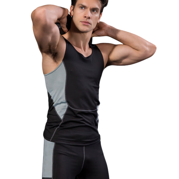 anna kaci Anna-Kaci Active Men's Sleeveless Compression Tank Top with Mesh Panels and Stretch Moisture-Wicking Fabric