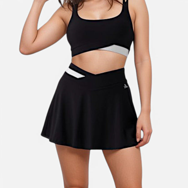 anna kaci Anna-Kaci Active Women's Athletic Skort with Contrast Waistband and Flowing A-Line Design