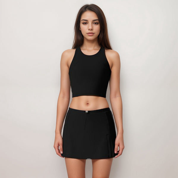 Anna Kaci Anna-Kaci Active Women's Athletic Skort With Side Pocket And Built-In Shorts