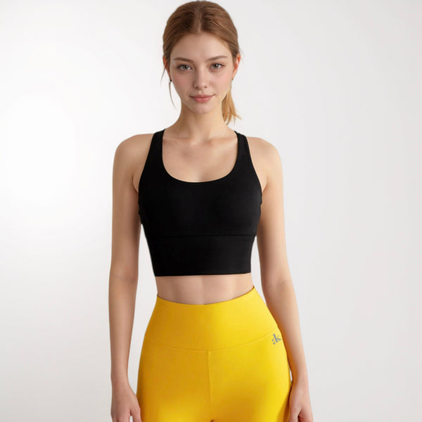 Anna Kaci Anna-Kaci Active Women's Crisscross Back Sports Bra With Wide Elastic Band And Supportive Straps For Activewear