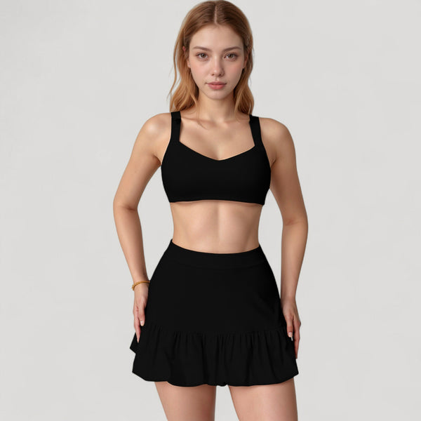 Anna Kaci Anna-Kaci Active Women's High Neck Sports Bra With Cutout Back Detail And Wide Underband For Medium Support