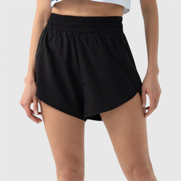 Anna Kaci Anna-Kaci Active Women's High Waist Athletic Running Shorts With Curved Hem