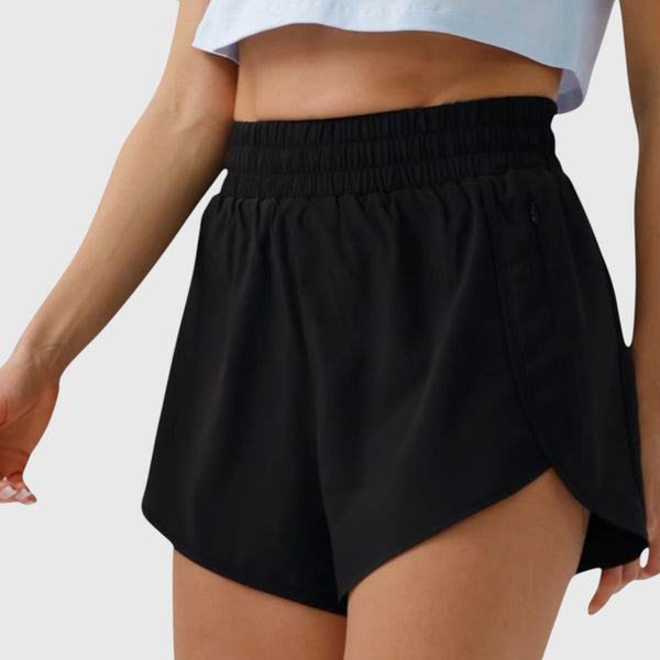 anna kaci Anna-Kaci Active Women's High Waist Athletic Running Shorts with Curved Hem