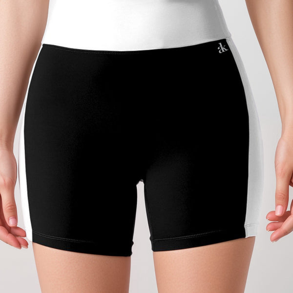 Anna Kaci Anna-Kaci Active Women's High Waist Color Block Biker Shorts