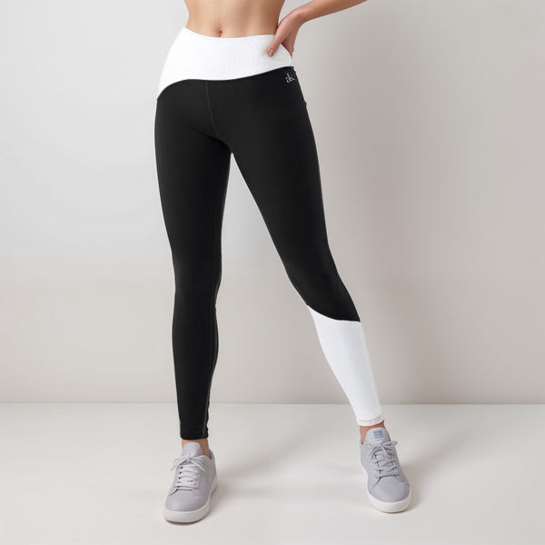Anna Kaci Anna-Kaci Active Women's High Waist Color Block Leggings With Contrast Panel Design
