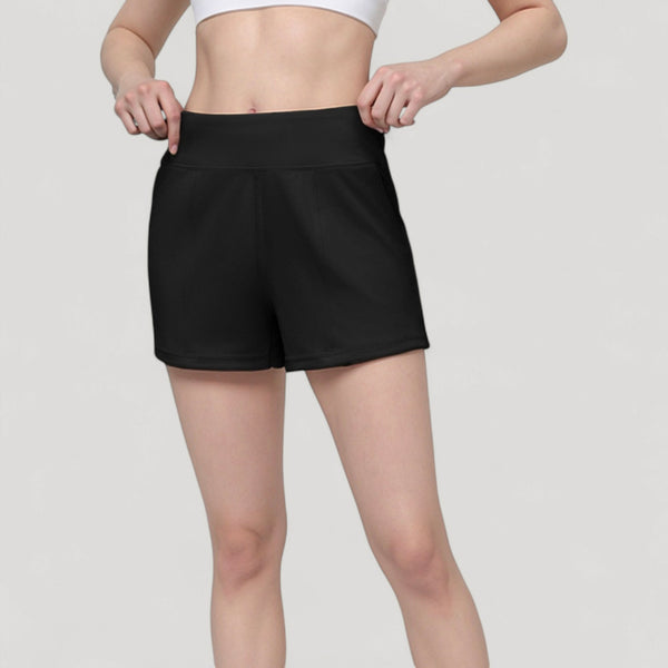 Anna Kaci Anna-Kaci Active Women's High Waist Performance Shorts With Wide Waistband And Side Pockets For Active Comfort