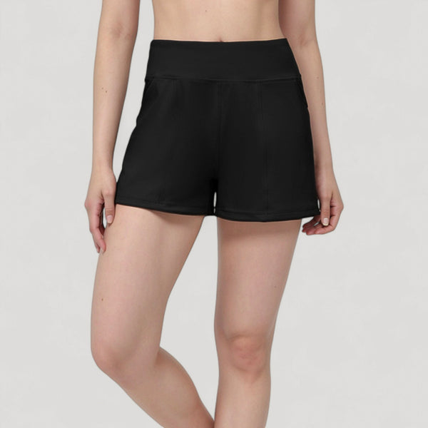 Anna Kaci Anna-Kaci Active Women's High Waist Performance Shorts With Wide Waistband And Side Pockets For Active Comfort