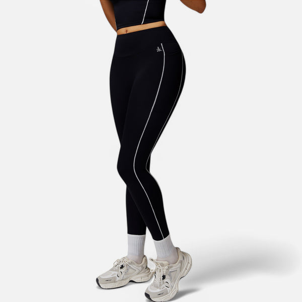 Anna Kaci Anna-Kaci Active Women's High Waist Seam Detail Leggings With Contoured Fit And Stretch Fabric