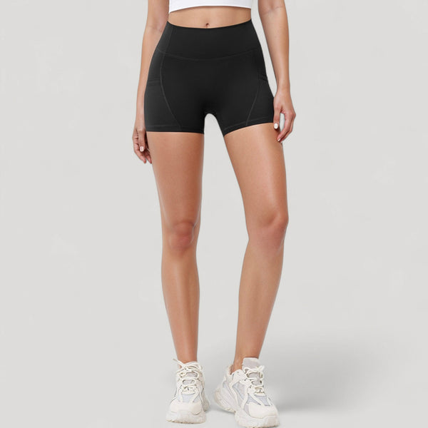 Anna Kaci Anna-Kaci Active Women's High Waist Workout Shorts With Side Pockets And Seam-Contoured Fit For Flexible Movement