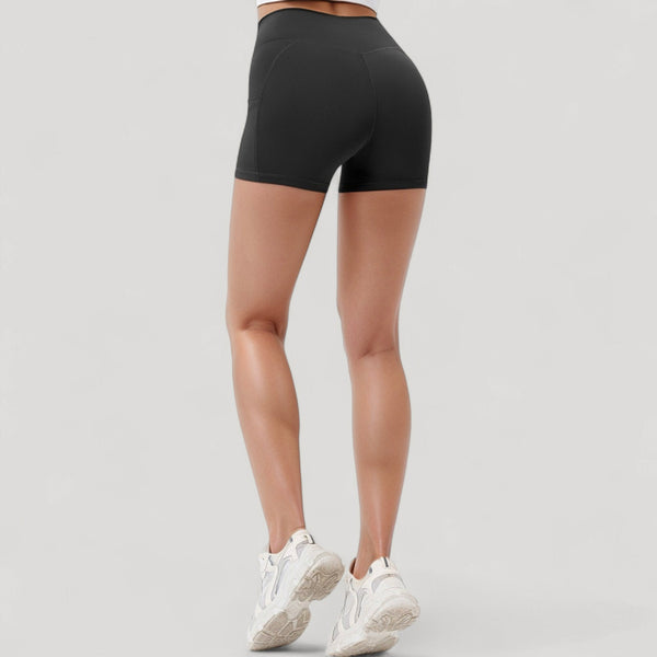 Anna Kaci Anna-Kaci Active Women's High Waist Workout Shorts With Side Pockets And Seam-Contoured Fit For Flexible Movement