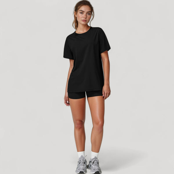 Anna Kaci Anna-Kaci Active Women's Relaxed Fit Crew Neck T-Shirt With Short Sleeves And Soft Stretch Fabric For Everyday Comfort