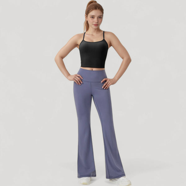 Anna Kaci Anna-Kaci Active Women's Ribbed Cropped Tank With Strappy Back And Stretch Fit For Lightweight Layering