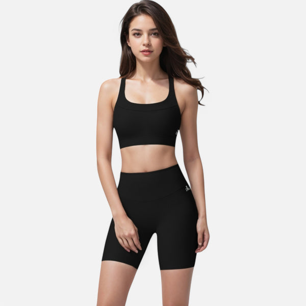 Anna Kaci Anna-Kaci Active Women's Seamless Ribbed Sports Bra With Scoop Neck And Wide Straps