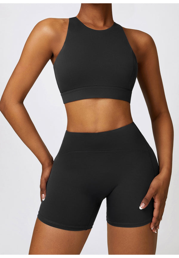 Anna Kaci Back Cutout Racerback Sports Bra