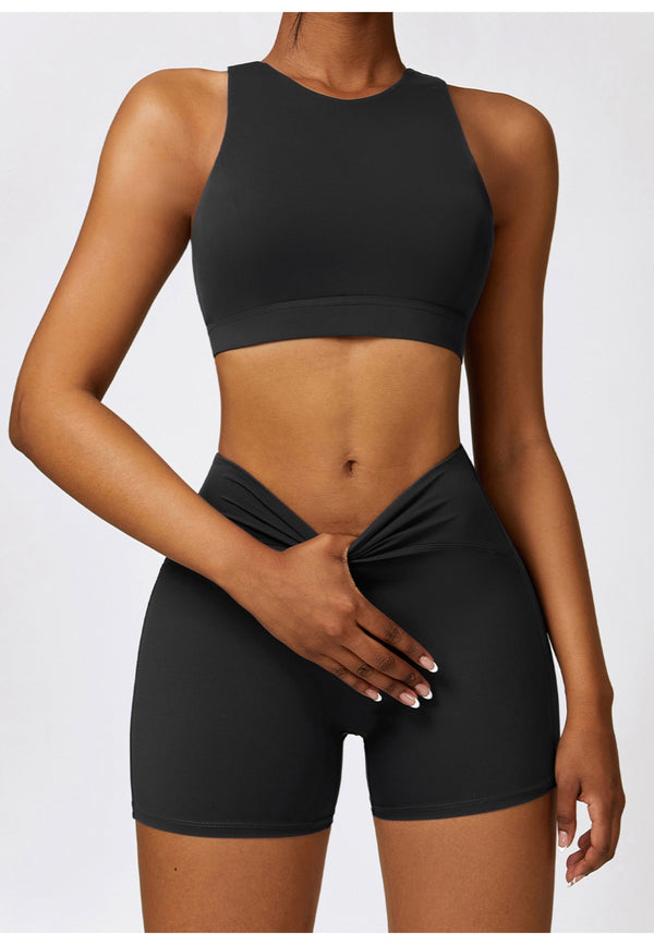 Anna Kaci Back Cutout Racerback Sports Bra