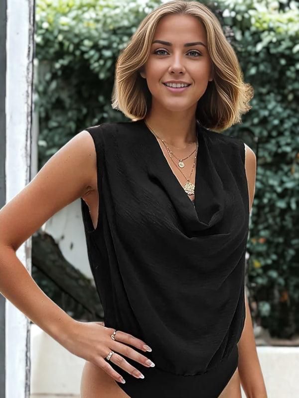 Anna Kaci Black Sleeveless Jumpsuit For Women