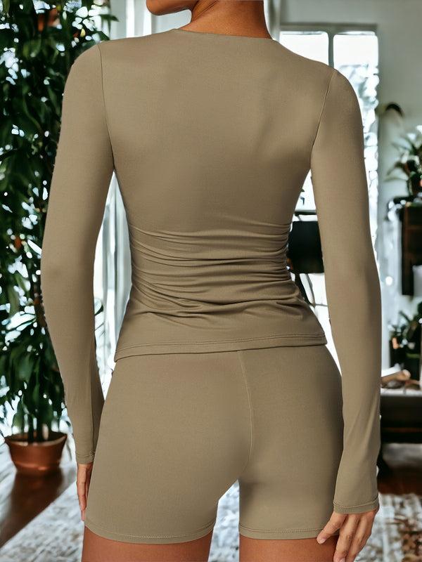 Anna Kaci Breathable Long-Sleeved Fitness Top