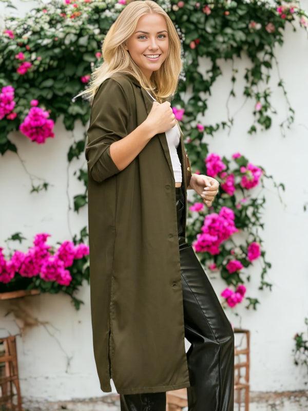 Anna Kaci Button Up Collar Breezy Cardigan Coat