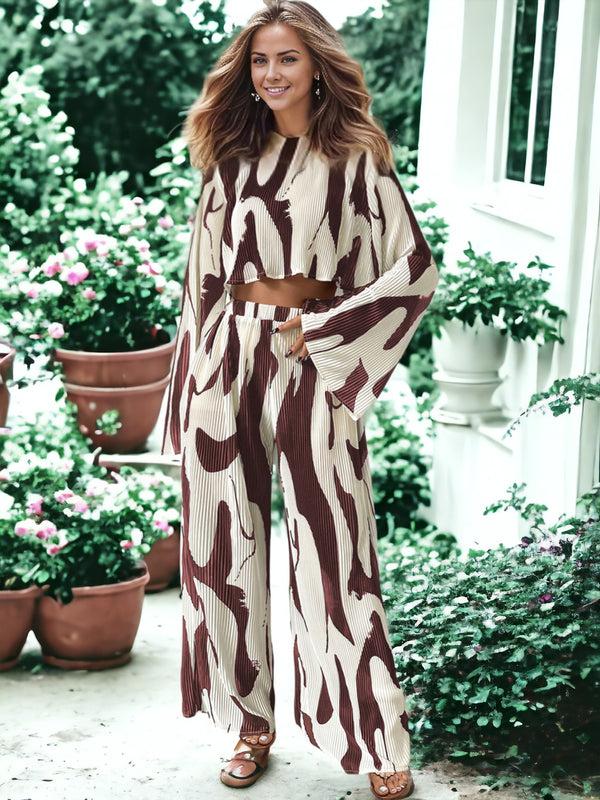 Anna Kaci Casual Printed Two-Piece Set Outfit