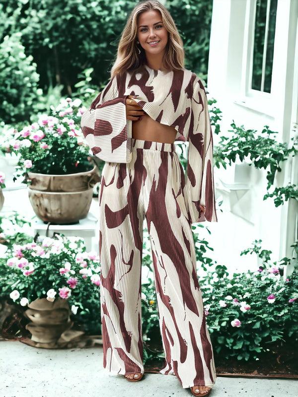 anna kaci Casual Printed Two-Piece Set Outfit