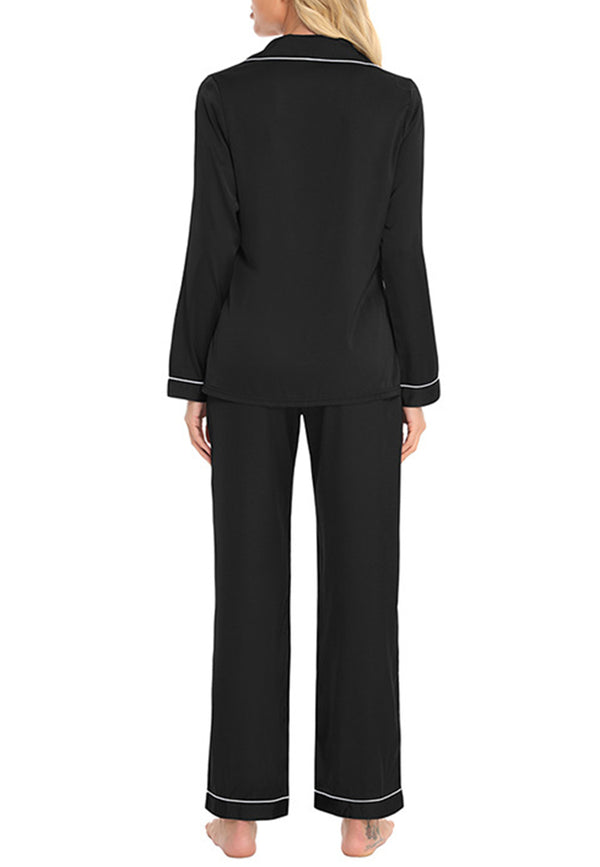 Anna Kaci Classic Button Down And Pajama Set