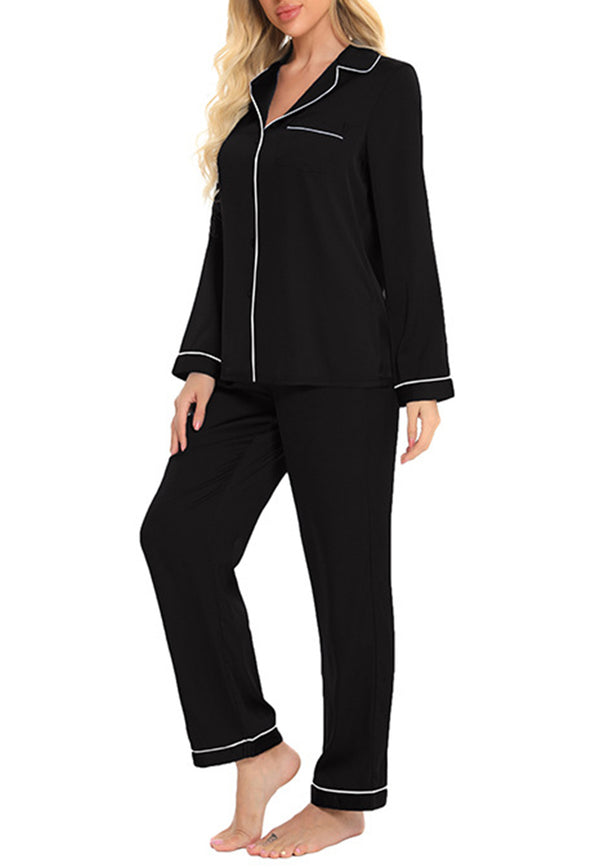 anna kaci Classic Button Down and Pajama Set