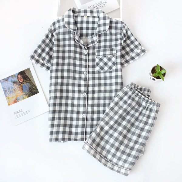 Anna Kaci Classic Gingham Pajama Coordinates