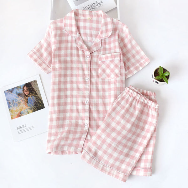 Anna Kaci Classic Gingham Pajama Coordinates