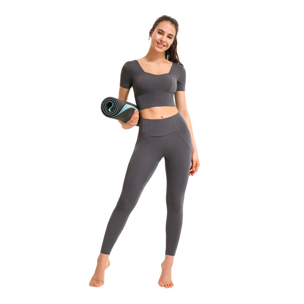 Anna Kaci Contouring Square Neck Cropped Top