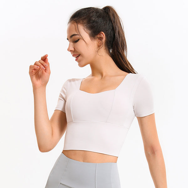 Anna Kaci Contouring Square Neck Cropped Top