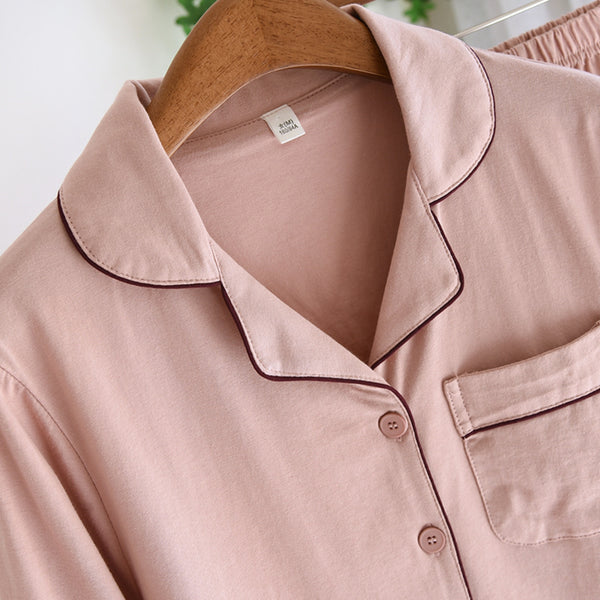 Anna Kaci Contrast Piping Pajama Coordinates