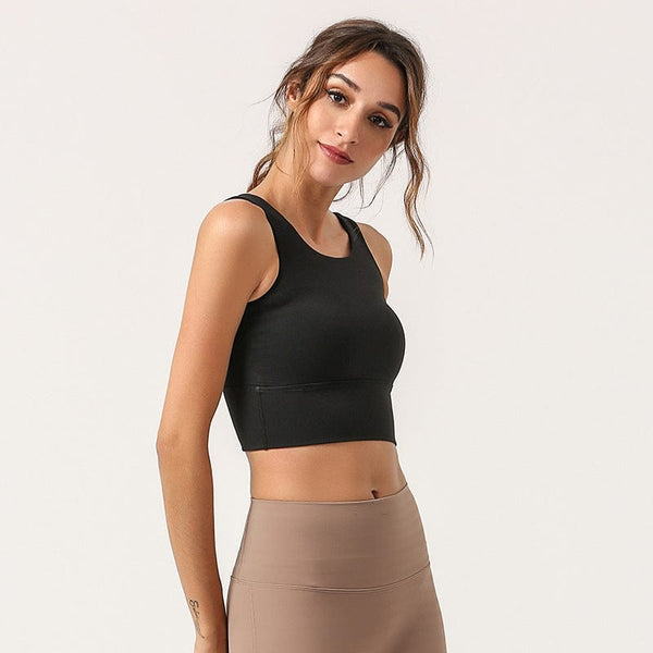 Anna Kaci Criss Cross Back Straps Active Bra Tank