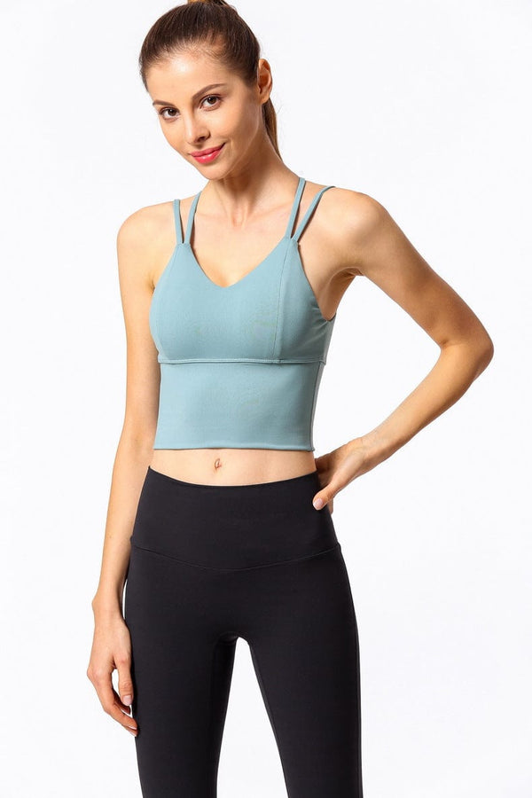 Anna Kaci Crossing Back Straps Active Bra Tank